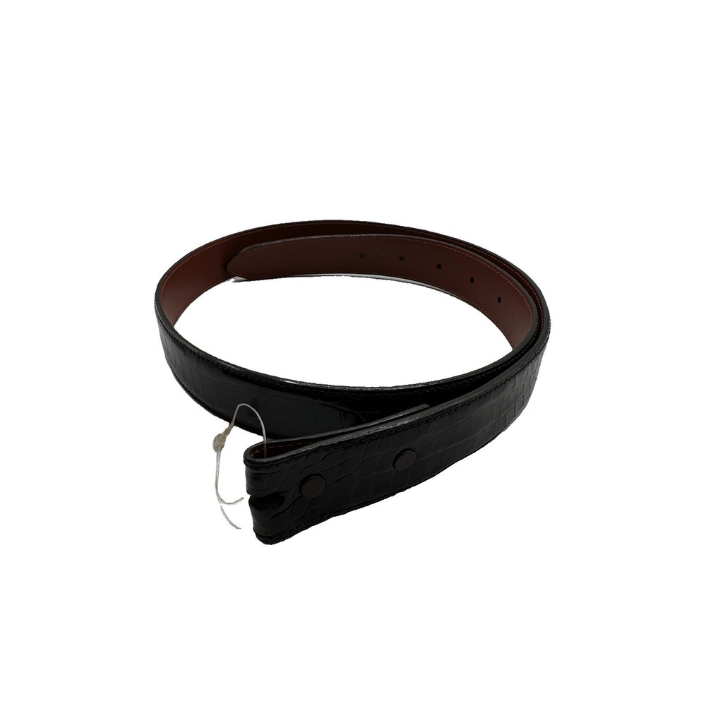 Bespoke Deep Brown Genuine American Alligator Womens Belt XL NEW Made in USA